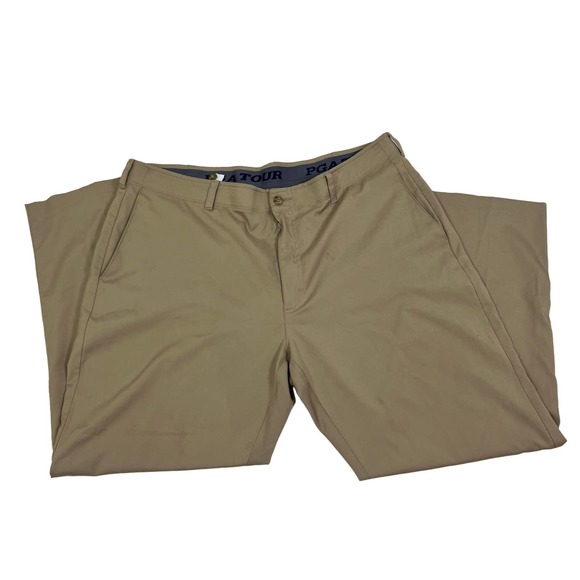 PGA Tour‎ khaki flat front men's pants size 40 x 29 - Picture 1 of 3